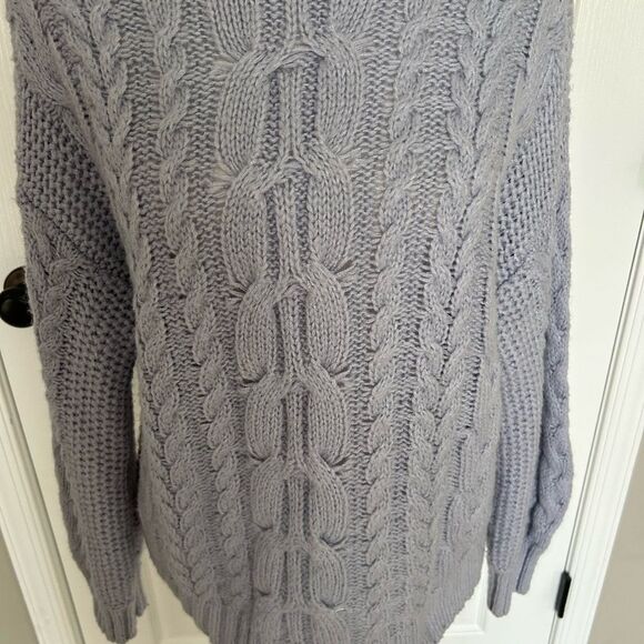 Military Hippie Women’s Lavender Cable Knit Cropped Sweater Estimated Size Large - Picture 6 of 9
